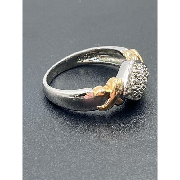 Ross Simons Vintage XO Diamond Accent 925 Sterling Silver Vermeil Ring Sz 8.25 - Picture 11 of 13